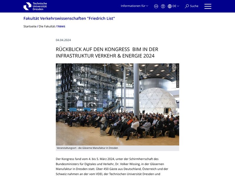 Screenshot des Beitrags: Rückblick auf den Kongress BIM in der Infrastruktur Verkehr & Energie 2024